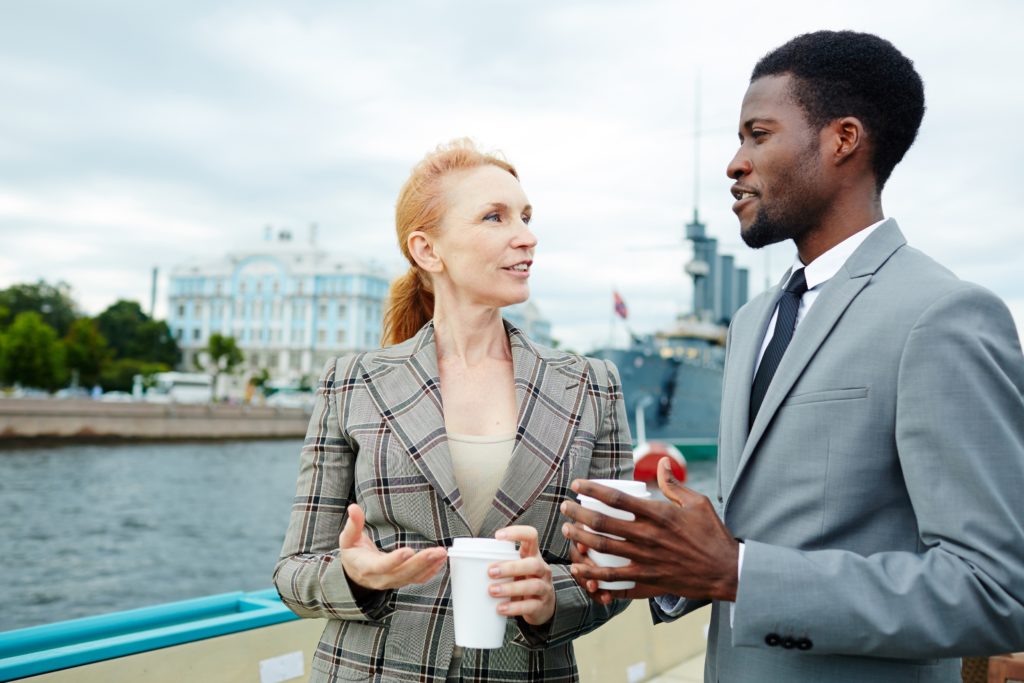 Two people having a conversation